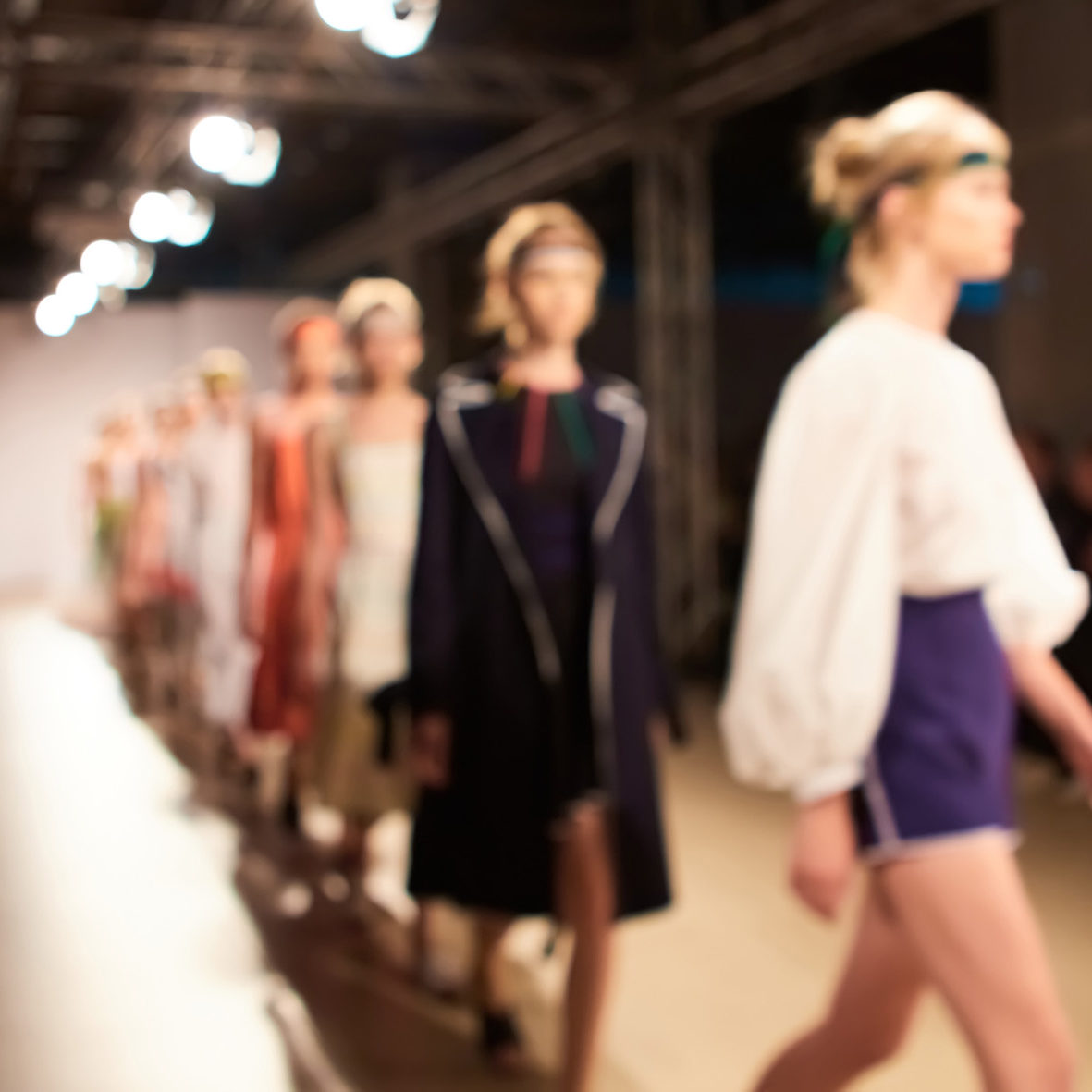 Fashion runway out of focus. The blur background.